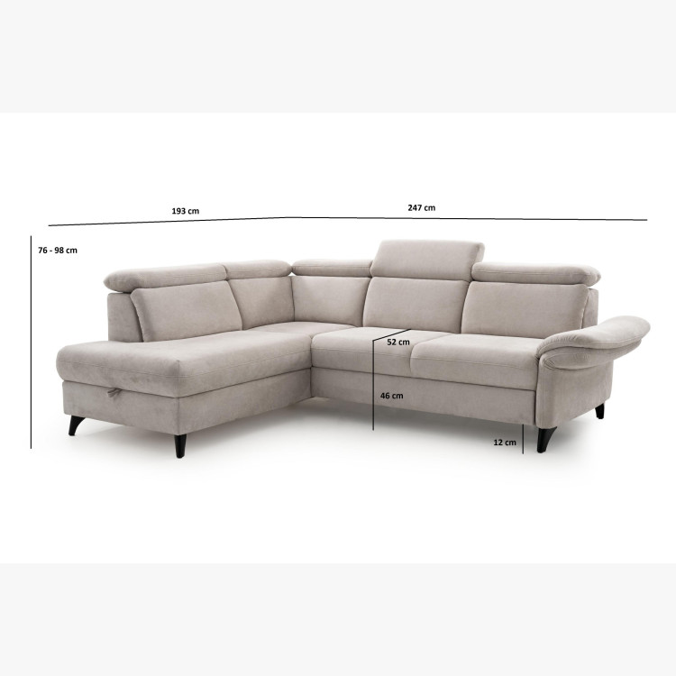 Rundecke Ecksofa Glendale - Ottoman links