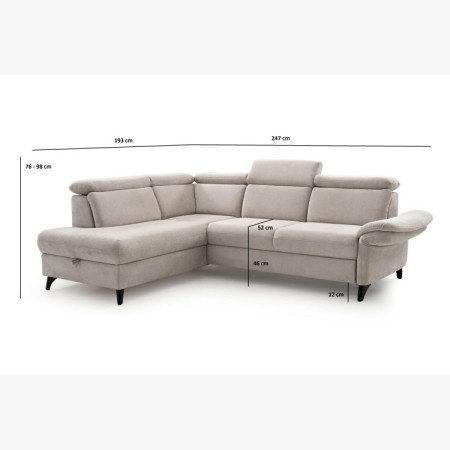 Rundecke Ecksofa Glendale - Ottoman links
