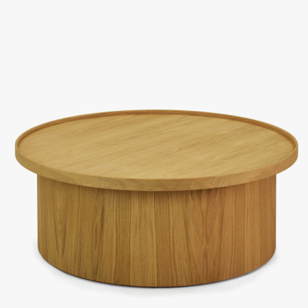 Eiche Couchtisch Eiche natural, Ø 80 cm Zylinderform