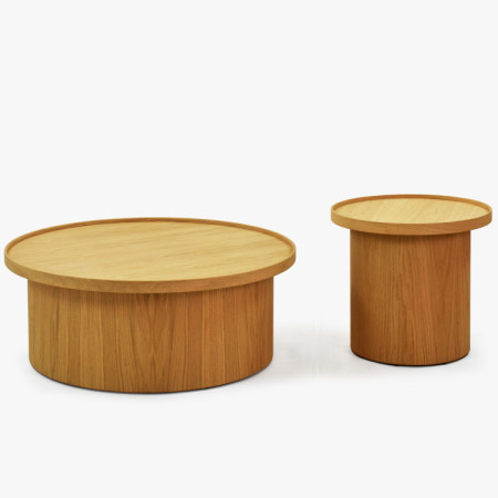 Eichen-Couchtisch Eiche natural, Ø 45 cm Form Zylinder