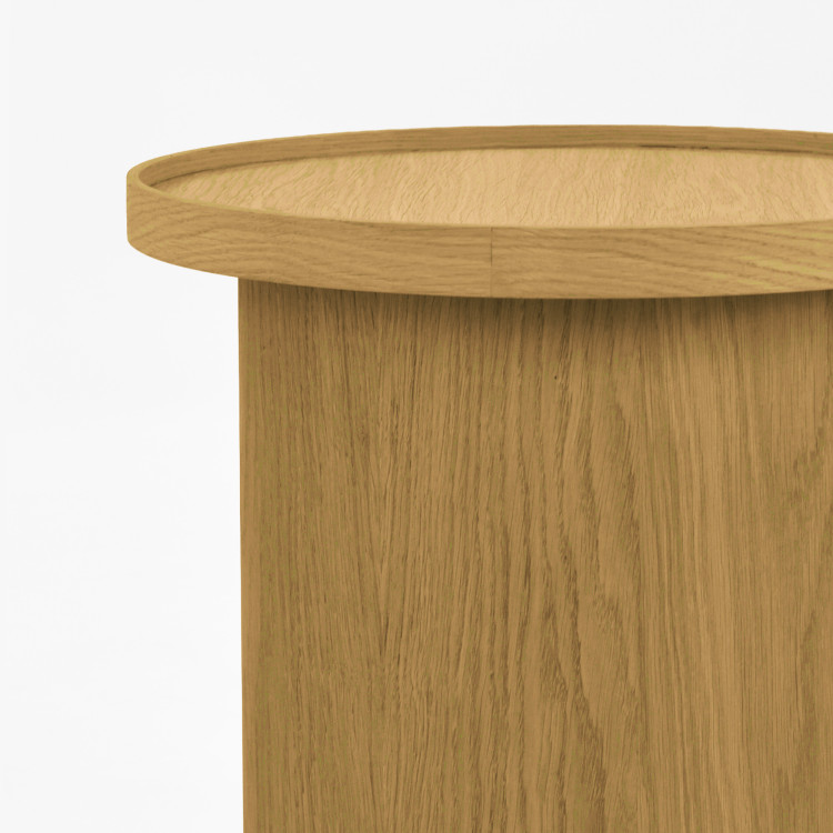 Eichen-Couchtisch Eiche natural, Ø 45 cm Form Zylinder