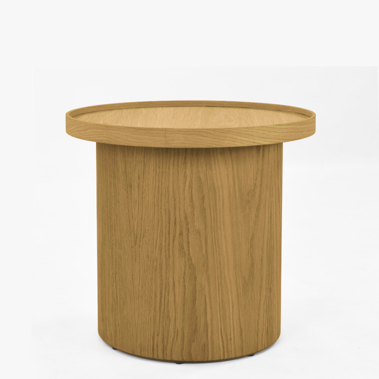 Eichen-Couchtisch Eiche natural, Ø 45 cm Form Zylinder