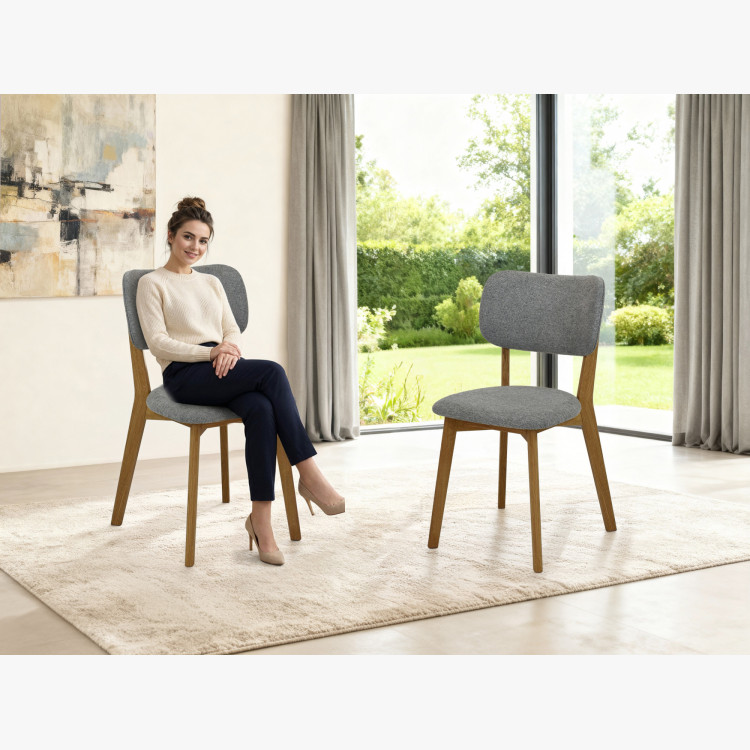 Čalouněná Esszimmerstuhl Easy Clean in der Farbe Grau