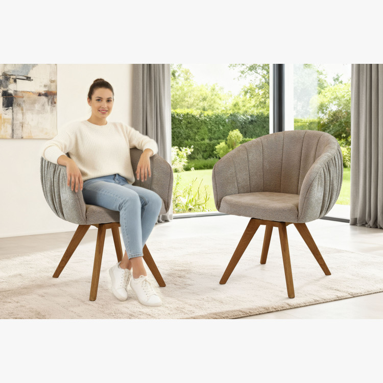 Dubová Essgruppe aus Massivholz – ovaler Tisch countryside 180cm, Bank und Sessel Elba