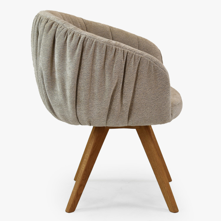 Dubová Essgruppe aus Massivholz – ovaler Tisch countryside 180cm, Bank und Sessel Elba