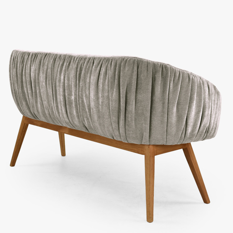 Dubová Essgruppe aus Massivholz – ovaler Tisch countryside 180cm, Bank und Sessel Elba