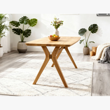 Dubová Essgruppe aus Massivholz – ovaler Tisch countryside 180cm, Bank und Sessel Elba