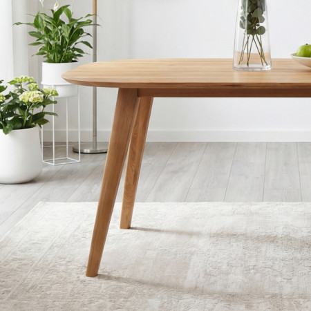 Ovaler Esstisch aus massiver Eiche, Otawa 180 x 90 cm