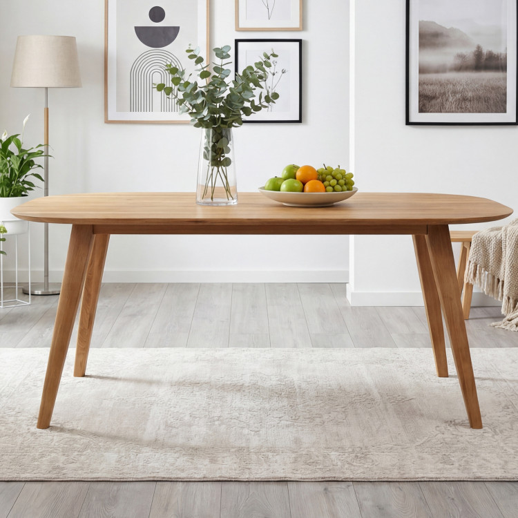 Ovaler Esstisch aus massiver Eiche, Otawa 180 x 90 cm