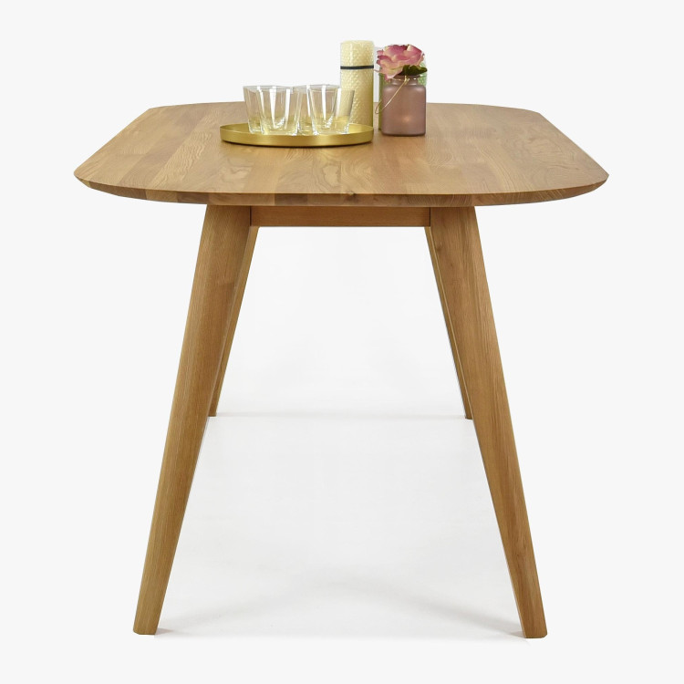 Ovaler Esstisch aus massiver Eiche, Otawa 180 x 90 cm