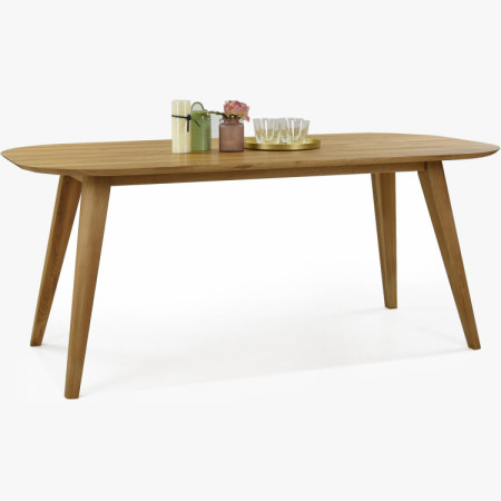 Ovaler Esstisch aus massiver Eiche, Otawa 180 x 90 cm