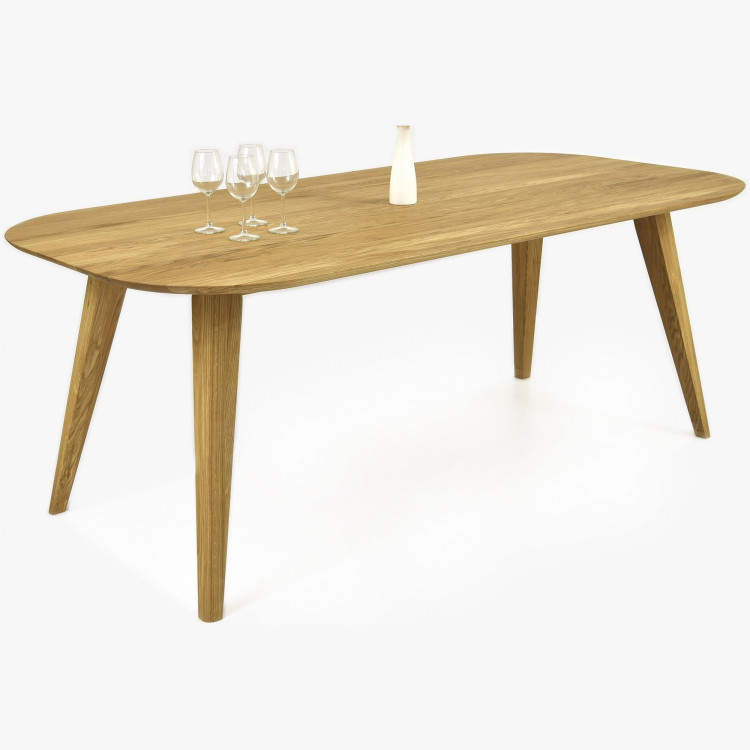 Ovaler Esstisch aus massiver Eiche, Otawa 180 x 90 cm