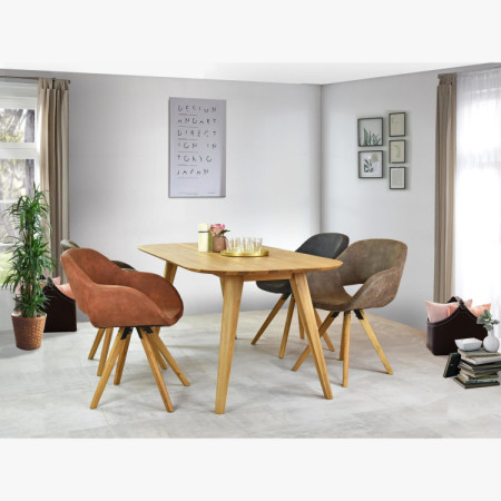 Ovaler Esstisch aus massiver Eiche, Otawa 180 x 90 cm