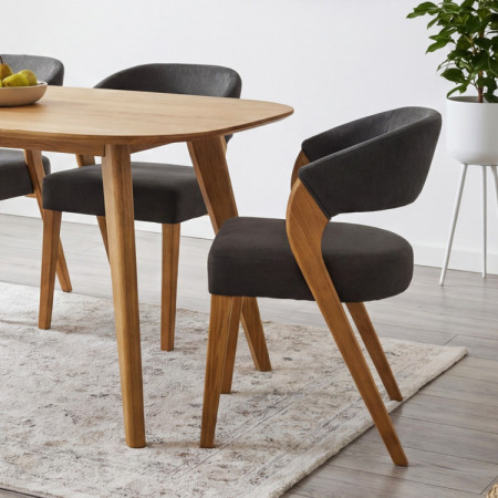 Ovaler Esstisch aus massivem Eichenholz, Otawa 200 x 100 cm