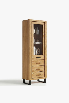 Jedertürige Vitrine auf Füßen aus Eiche, Martina 2