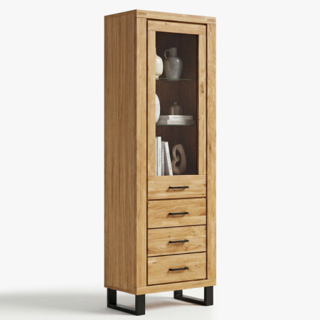 Jedertürige Vitrine auf Füßen aus Eiche, Martina