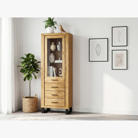 Jedertürige Vitrine auf Füßen aus Eiche, Martina