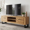 Lange Eichen-TV-Kommode mit Metallfüßen und Türen naturöl