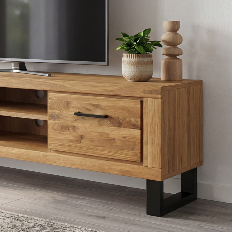 Tv-Kommode Eiche lang 168 cm, auf Metallbeinen, Martina