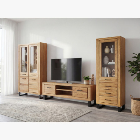 Tv-Kommode Eiche lang 168 cm, auf Metallbeinen, Martina