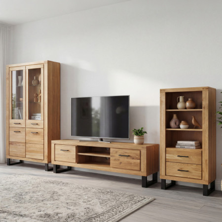 Tv-Kommode Eiche lang 168 cm, auf Metallbeinen, Martina