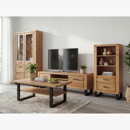 Tv-Kommode Eiche lang 168 cm, auf Metallbeinen, Martina