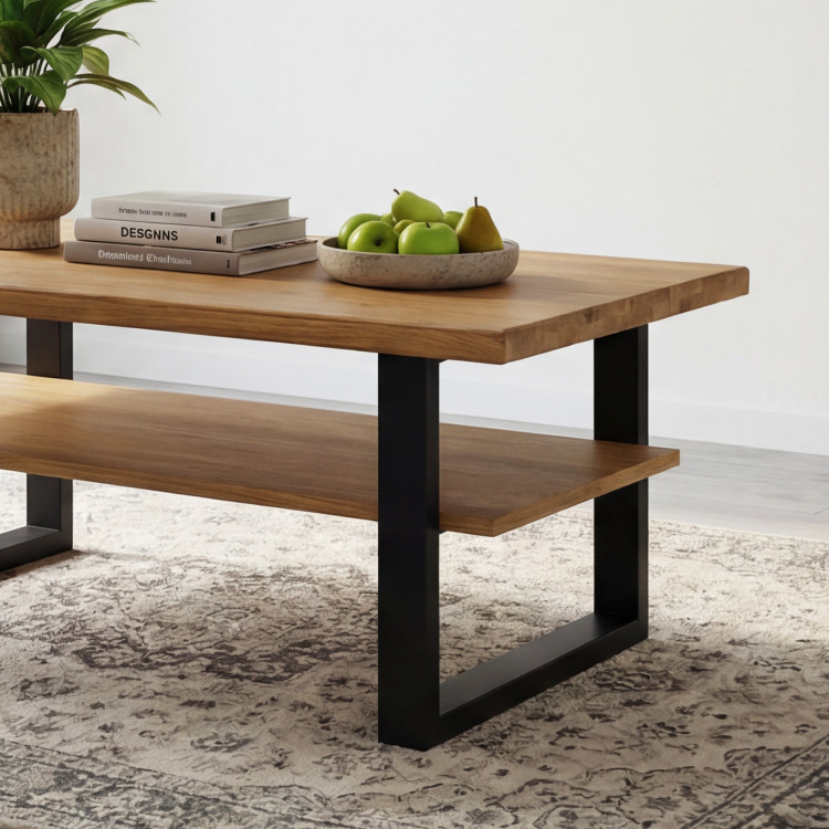 Konferenztisch 115 x 65 cm Eiche mit Ablage, Martina