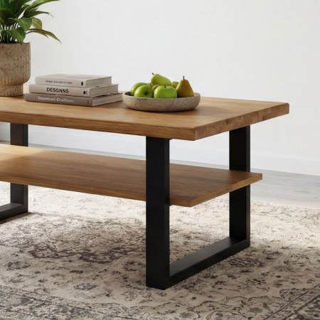 Konferenztisch 115 x 65 cm Eiche mit Ablage, Martina