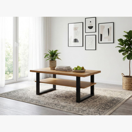 Konferenztisch 115 x 65 cm Eiche mit Ablage, Martina