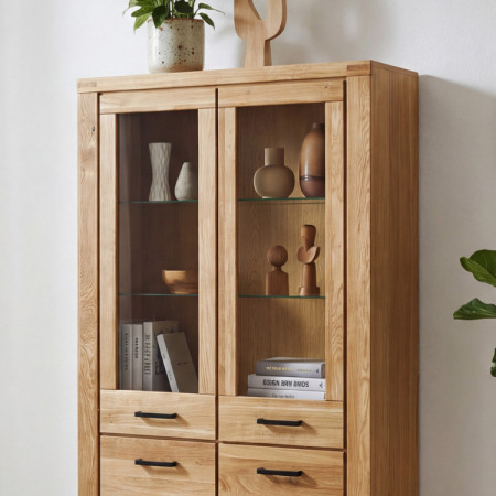 Doppeltürige Vitrine auf Füßen Eiche, Martina