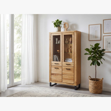 Doppeltürige Vitrine auf Füßen Eiche, Martina