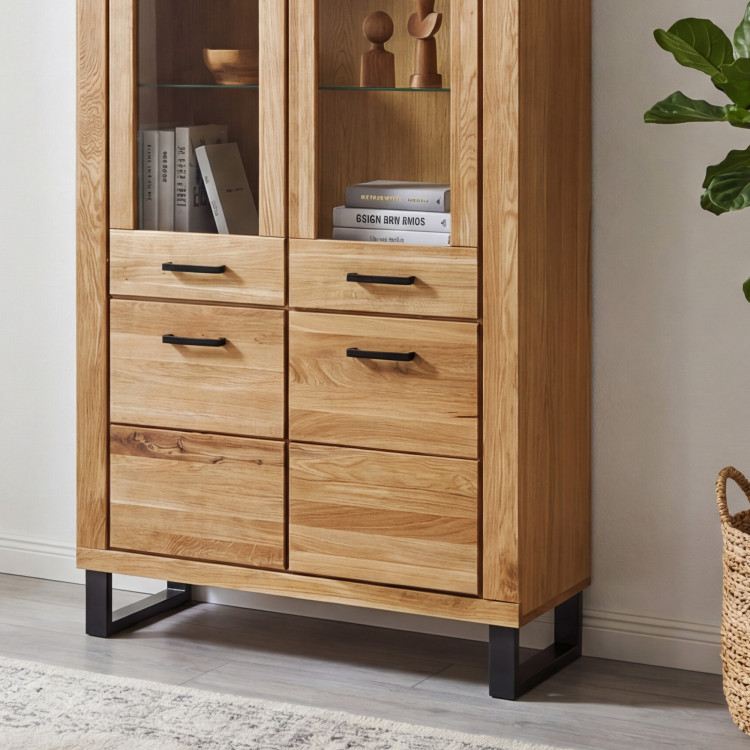 Doppeltürige Vitrine auf Füßen Eiche, Martina