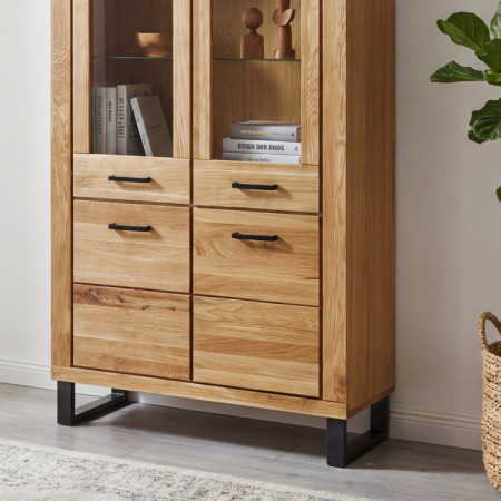 Doppeltürige Vitrine auf Füßen Eiche, Martina