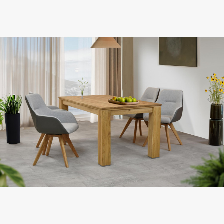 Drehbarer Sessel mit Holzbeinen, grau