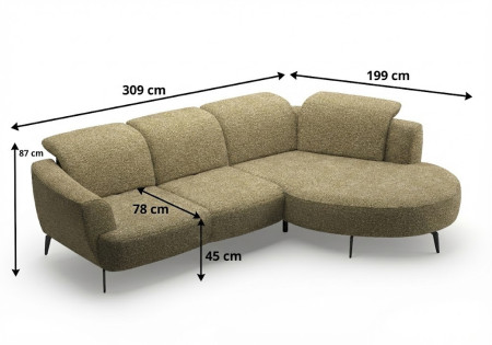 Sedanzsofa ZOE Design-Ecksofa rechts