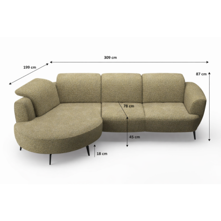 Sedacní Garnitur ZOE Design-Ecksofa links