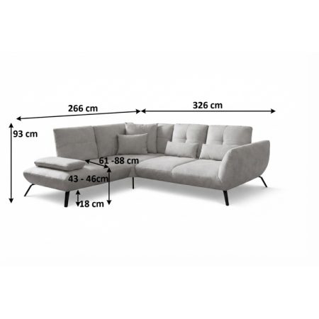 Modulare Polsterecke DOVER - linke Ecke