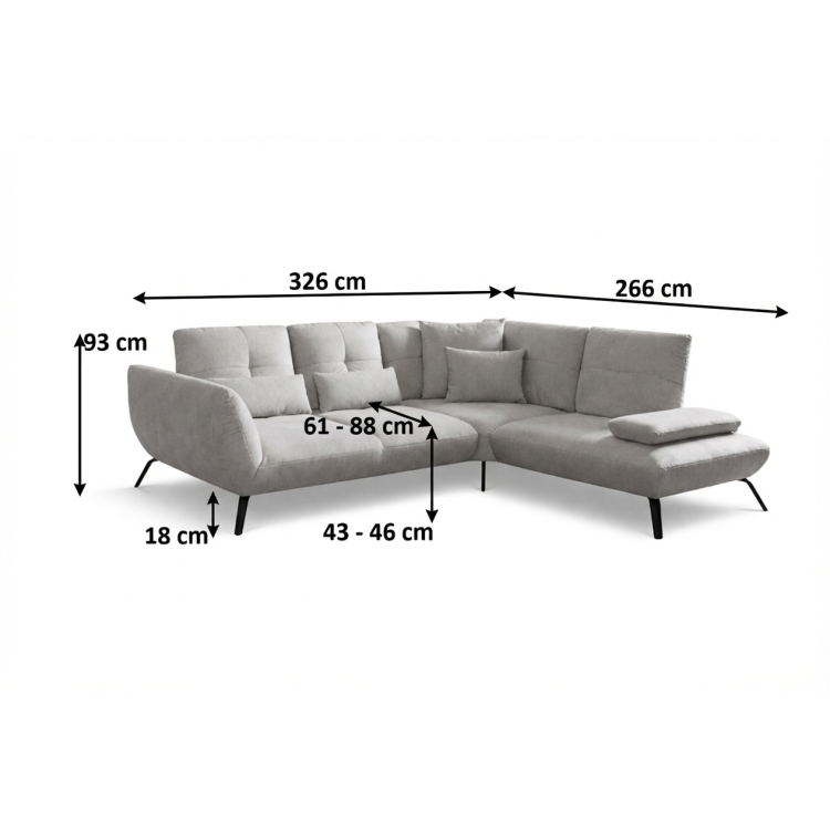 Modulares Sofa DOVER - rechter Eckteil