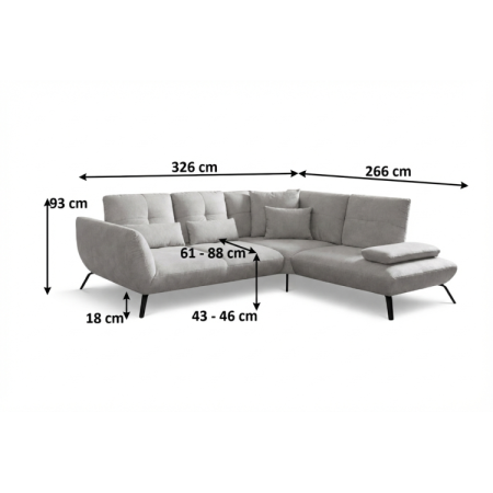 Modulares Sofa DOVER - rechter Eckteil