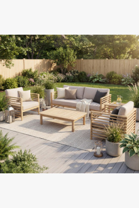 Gartenmöbel, Akazie - Sessel und Bänke, Delphi
