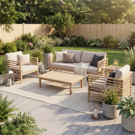 Gartenmöbel, Akazie - Sessel und Bänke, Delphi