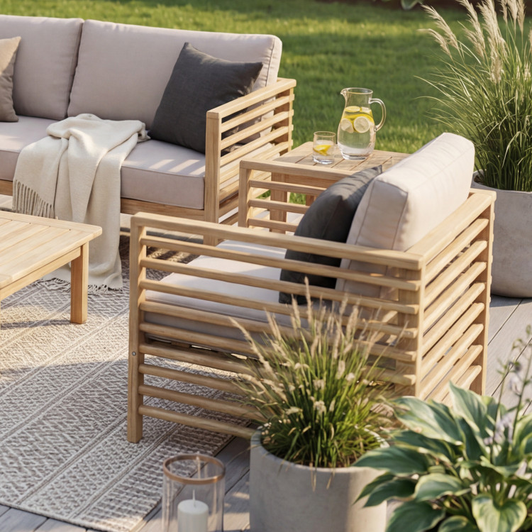 Gartenmöbel, Akazie - Sessel und Bänke, Delphi