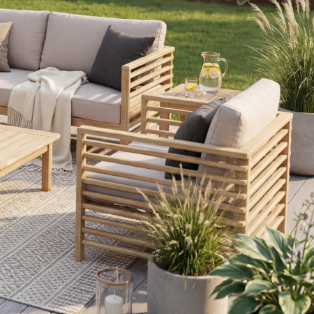 Gartenmöbel, Akazie - Sessel und Bänke, Delphi
