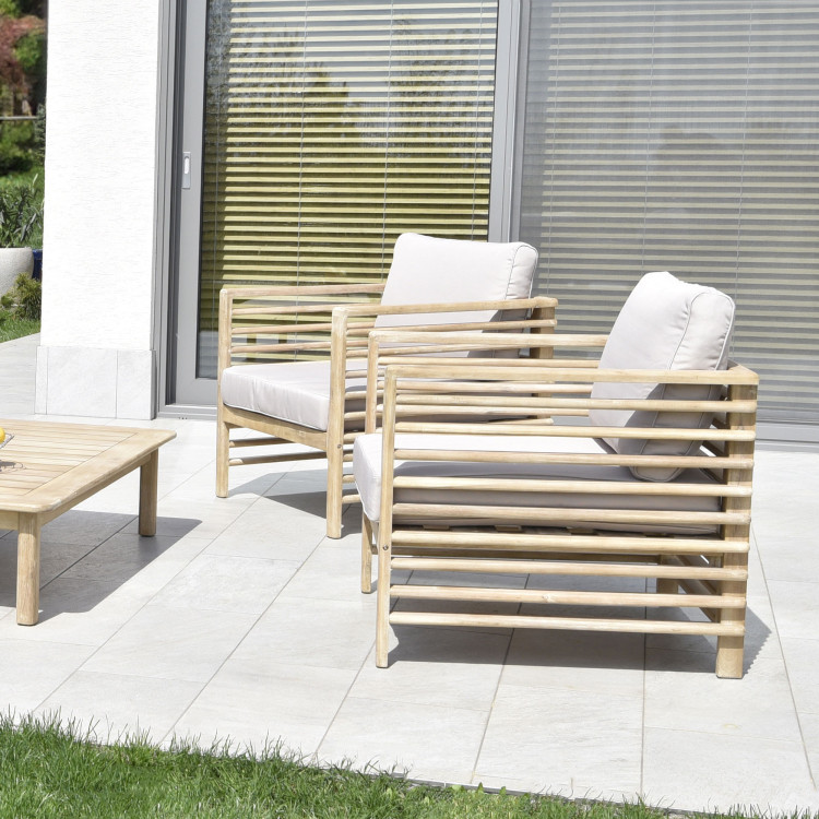 Gartenmöbel, Akazie - Sessel und Bänke, Delphi