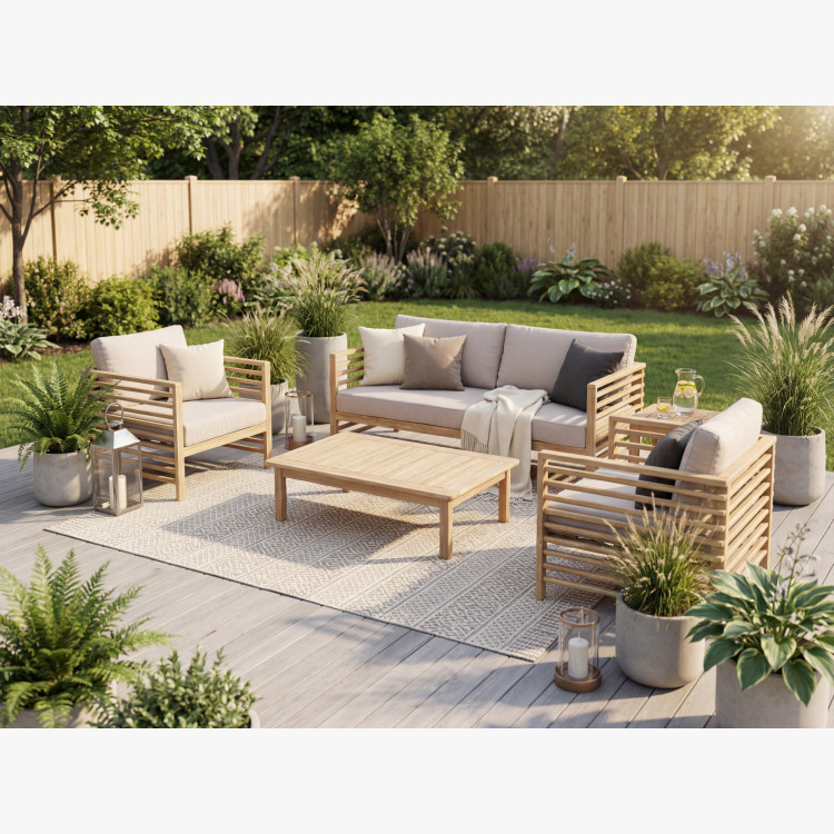 Gartenmöbel, Akazie - Sessel und Bänke, Delphi