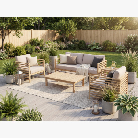 Gartenmöbel, Akazie - Sessel und Bänke, Delphi