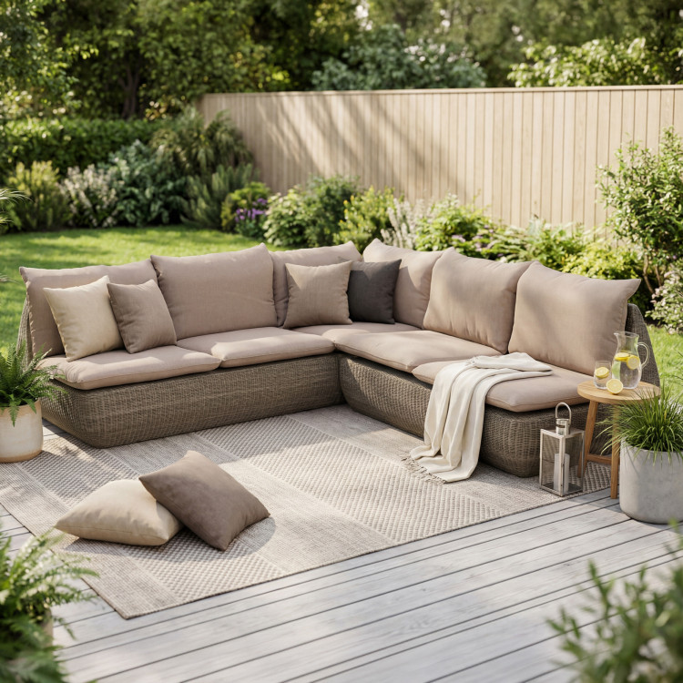 Rattan-Eckgartenmöbel braun, Cavalo