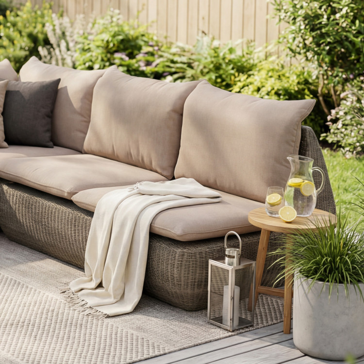 Rattan-Eckgartenmöbel braun, Cavalo