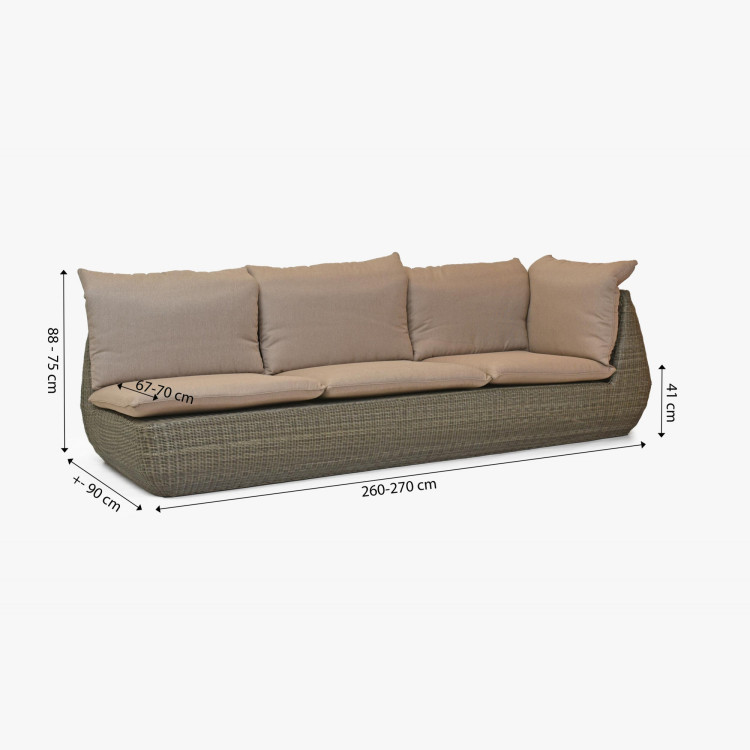 Rattan-Eckgartenmöbel braun, Cavalo