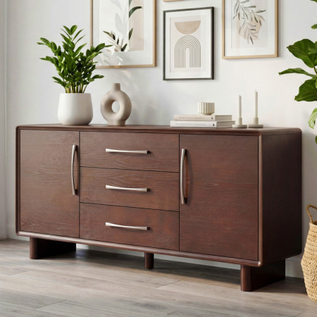Kommode Koper mit Türen und Schubladen in Nussbaumfarbe – 160 cm